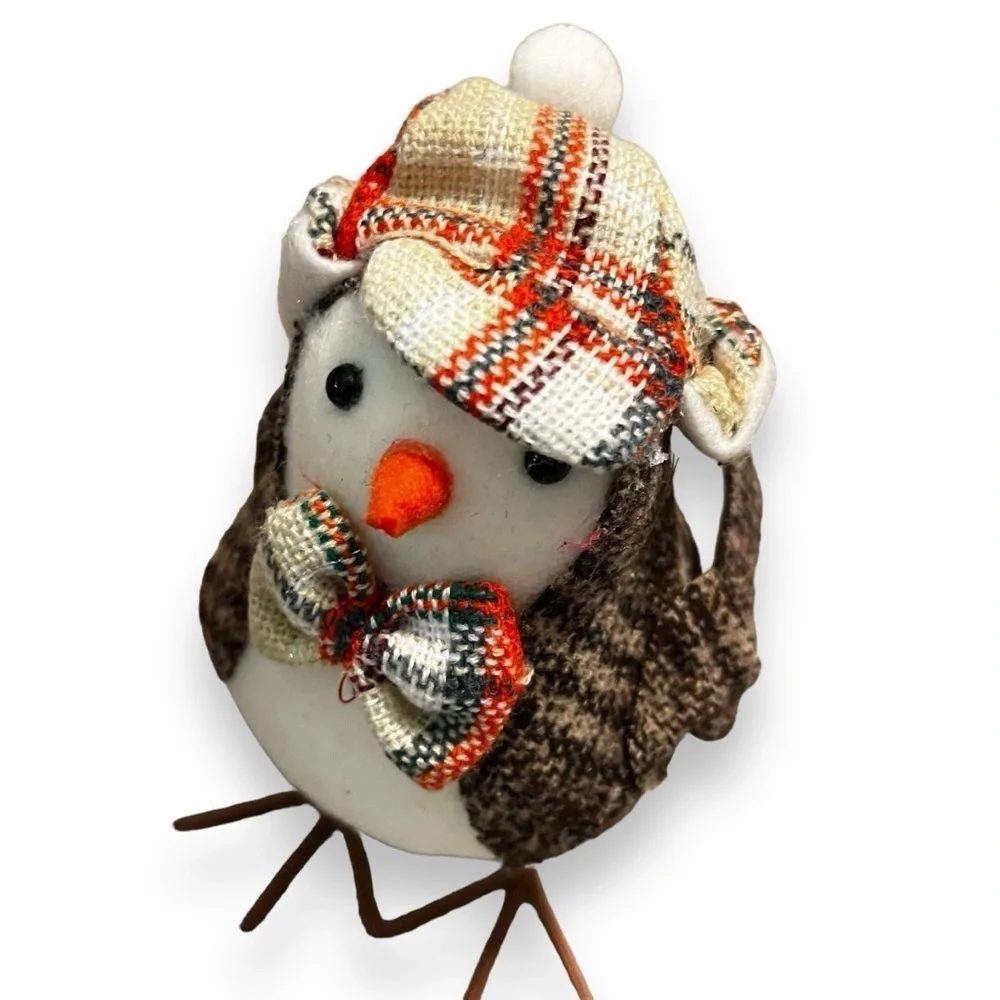 TWO Birds Target 2016 Rare Witch + Hobby Lobby Fall Bird Plaid Cap Bow Tie Decor